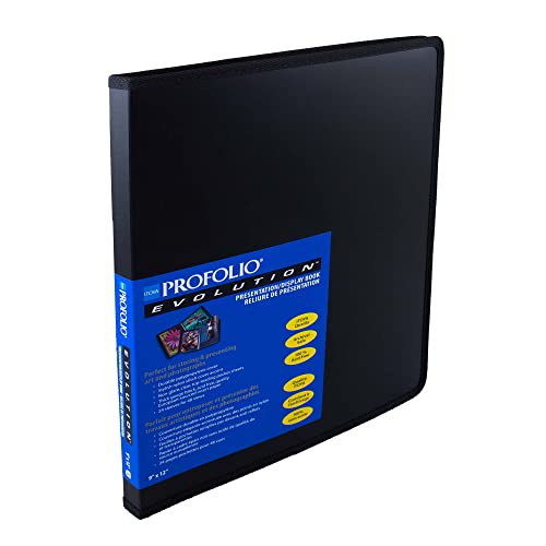 Itoya ProFolio Evolution 9x12 Black Photo Album Book with 48 Pages - Protective Plastic Sleeves for Safe Document Storage - Image 1