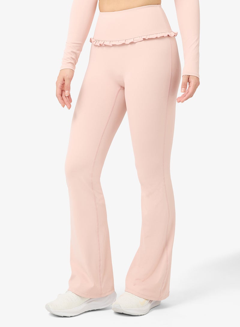 FRWD Soft Touch Square Neck Frill Detail Top & Flared Legging Set - Image 4