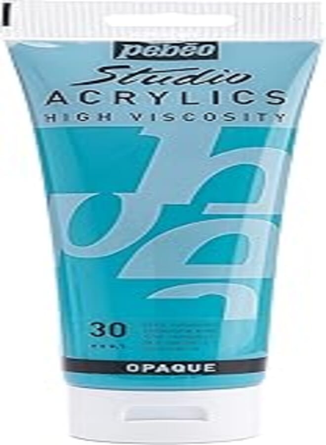 PEBEO 169-030 100 ml Tubes Studio Acrylics High Viscosity, Fine Acrylic, 250 - Turquoise Blue