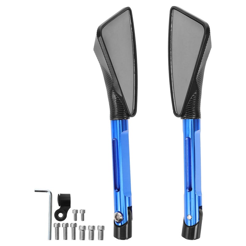 CNC Aluminum Motorcycle Rearview Mirrors Pair Colored Geometric Side Mirrors - Image 2