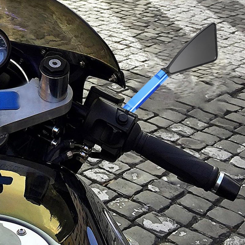 CNC Aluminum Motorcycle Rearview Mirrors Pair Colored Geometric Side Mirrors - Image 4