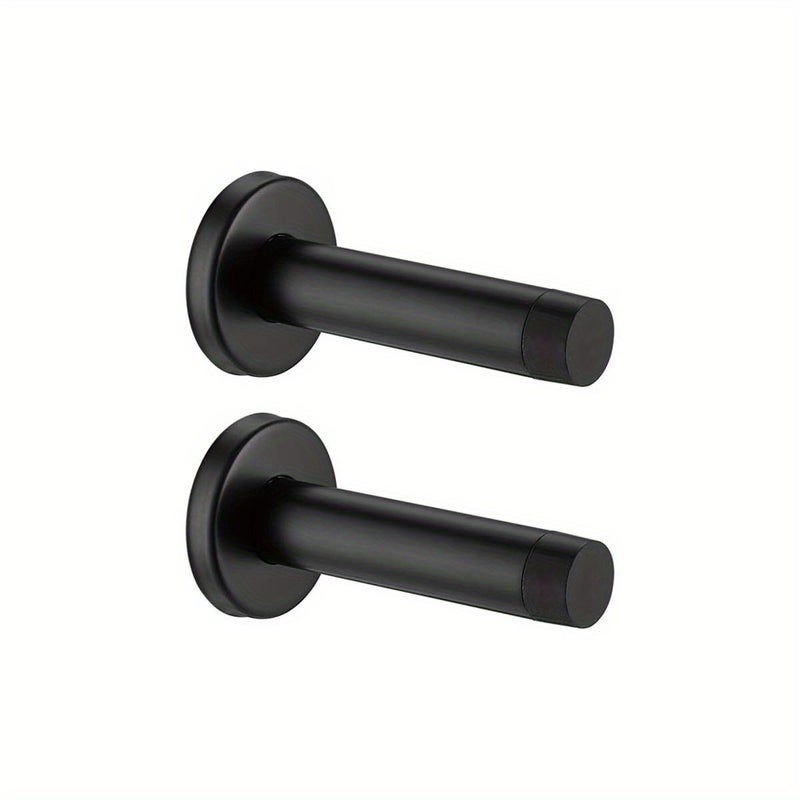 2 Pack Matte Black Door Stoppers Heavy Duty Stainless Steel Floor Wall Protectors - Image 1