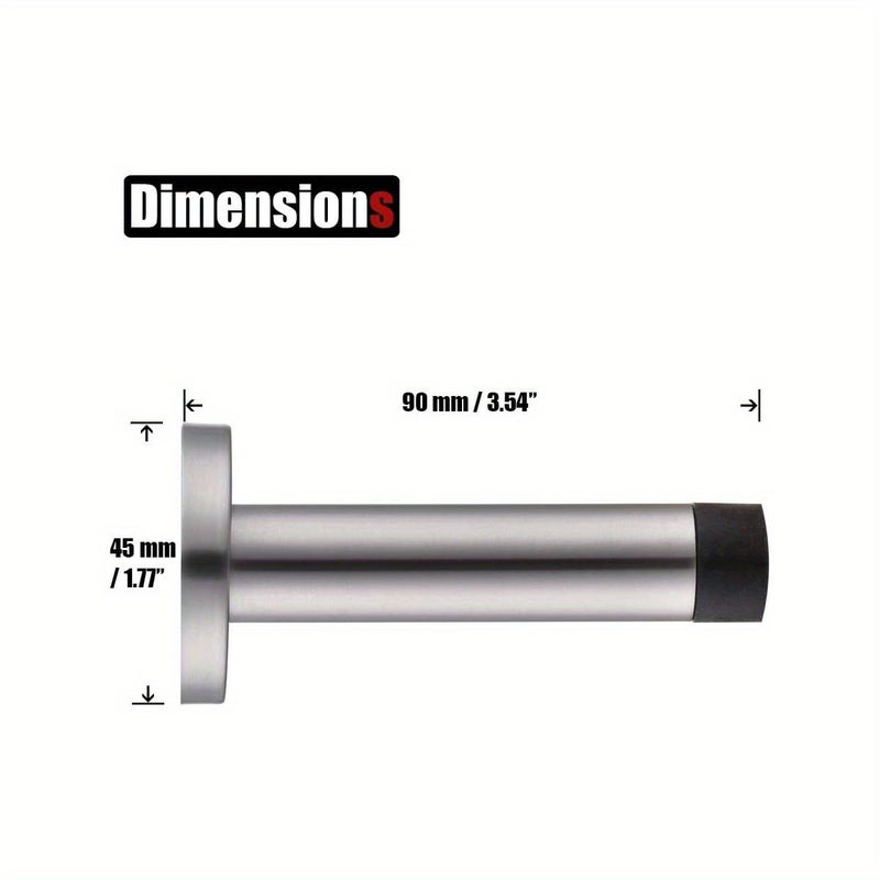 2 Pack Matte Black Door Stoppers Heavy Duty Stainless Steel Floor Wall Protectors - Image 2