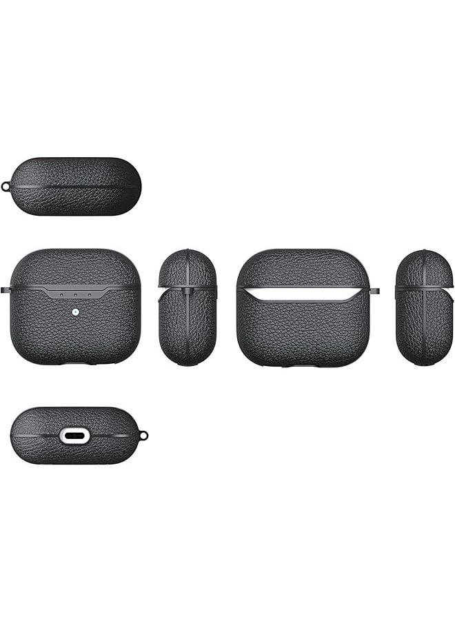 For Airpods 4Th Generation Case Compatible With Airpods 4 Gen 2024 Premium Faux Pu Leather Drop Protection Cover With Keychain