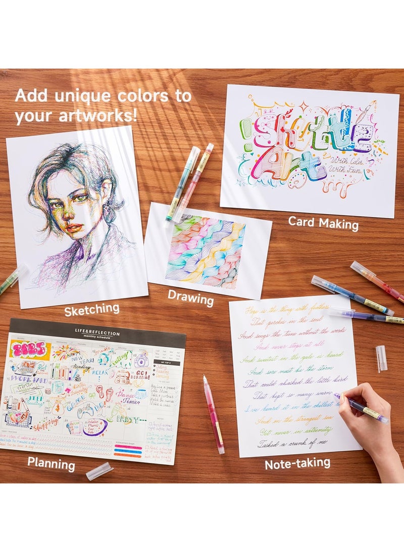 Shuttle Art Liquid ink ballpoint pen, 12 bright colors, quick drying, 0.5 mm ultra-fine nib, long-lasting writing journal, note taking, doodle, school office home  - Image 4