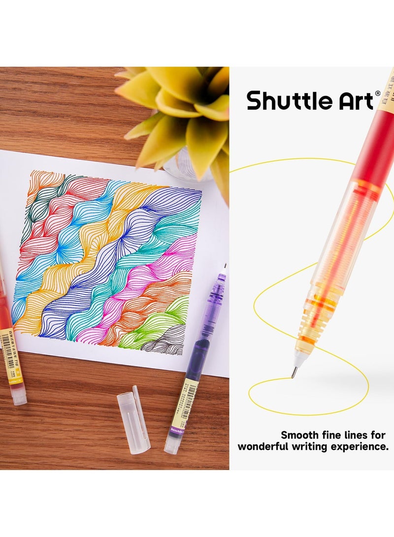 Shuttle Art Liquid ink ballpoint pen, 12 bright colors, quick drying, 0.5 mm ultra-fine nib, long-lasting writing journal, note taking, doodle, school office home  - Image 5