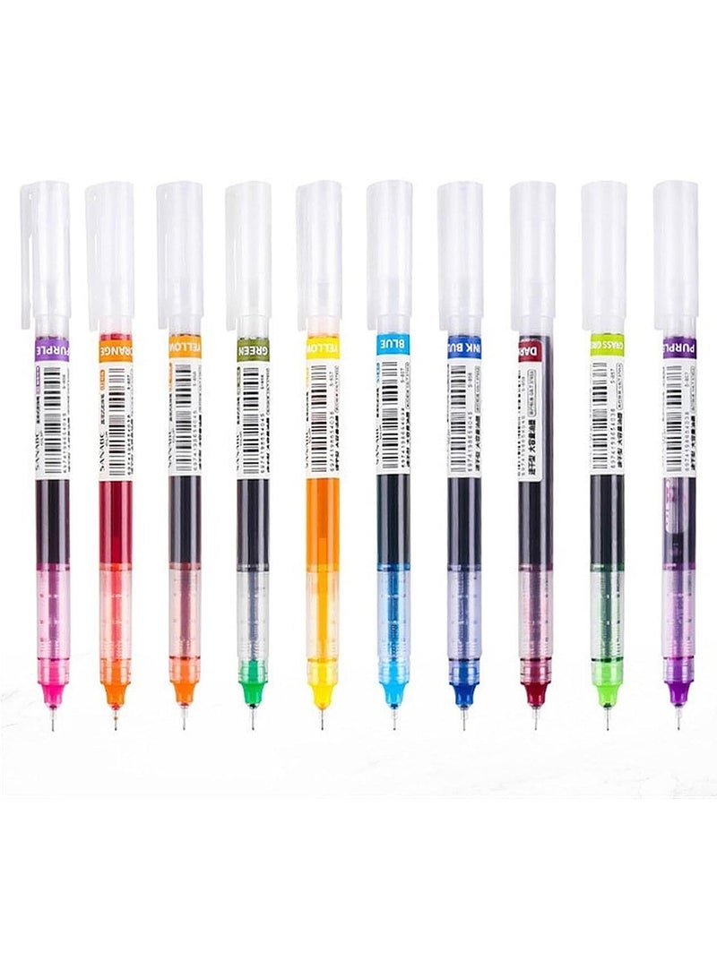 Shuttle Art Liquid ink ballpoint pen, 12 bright colors, quick drying, 0.5 mm ultra-fine nib, long-lasting writing journal, note taking, doodle, school office home  - Image 1