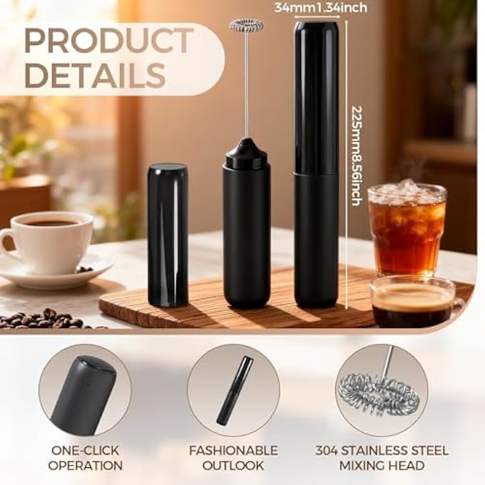 Unity Rechargeable Milk Frother With Cover Electric Handheld Frother Wand Usb Charging Automatic Foam Maker Or Coffee Hot Chocolate Cappuccino Frappe Matcha EggEtc - Image 5