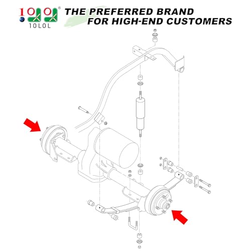 10L0L Golf-Cart-Brake-Drum & Brake-Shoes-Kit for EZGO TXT 1996-Up Electric Golf Carts, Rear Brake Hub Drum Maintenance & Repair Kit, Replace OEM# 19186G1 70794G01 70795G01 27943G01 27945G01 - Image 2
