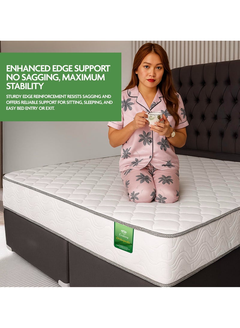 EASELIVING King Size Orthopedic Mattress - 22 cm Medium Firm Mattress with Breathable Fabric | Reversible Bonnell Spring Ortho Mattress with Pressure Relief for All Sleepers | 3-Year Warranty (180 x 200 cm) - Image 3