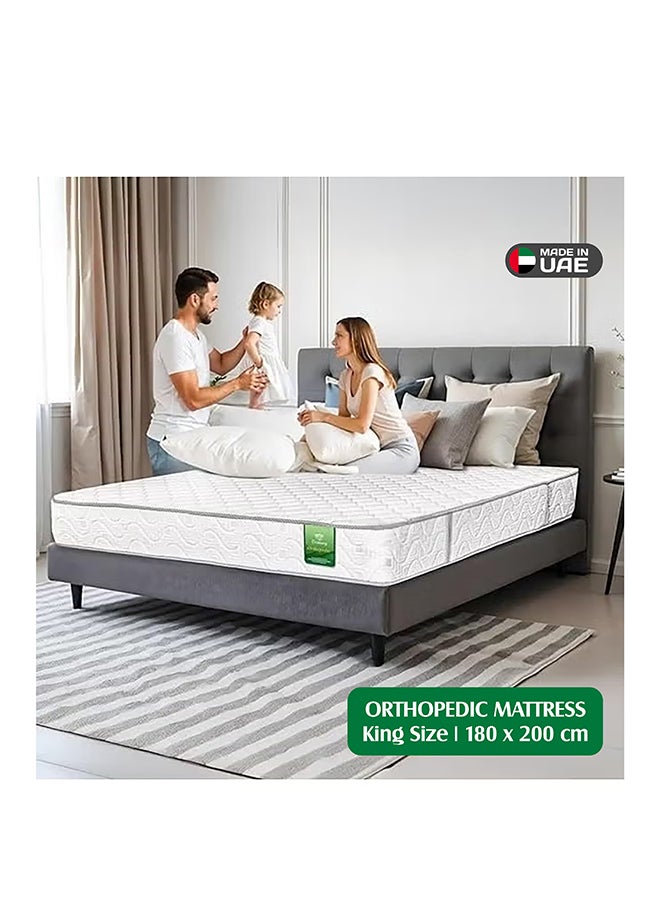 EASELIVING King Size Orthopedic Mattress - 22 cm Medium Firm Mattress with Breathable Fabric | Reversible Bonnell Spring Ortho Mattress with Pressure Relief for All Sleepers | 3-Year Warranty (180 x 200 cm) - Image 1