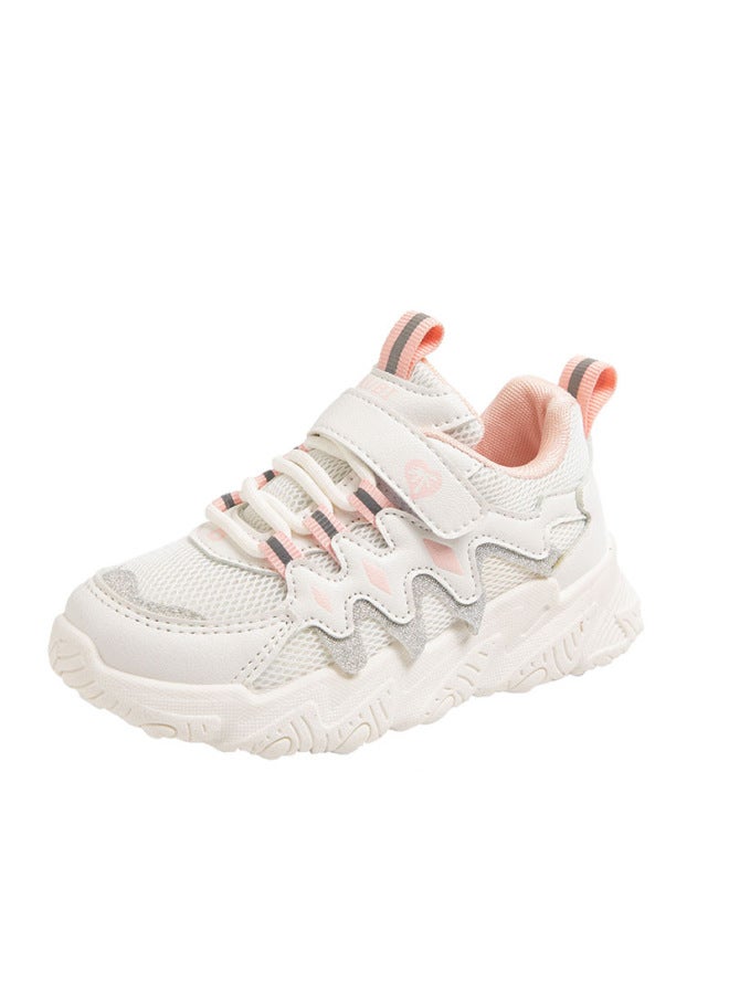 Spring And Autumn New Children's Sports Shoes Mesh Breathable Single-layer Shoes Small And Middle-aged Girls White Shoes Casual Shoes For Primary School Students