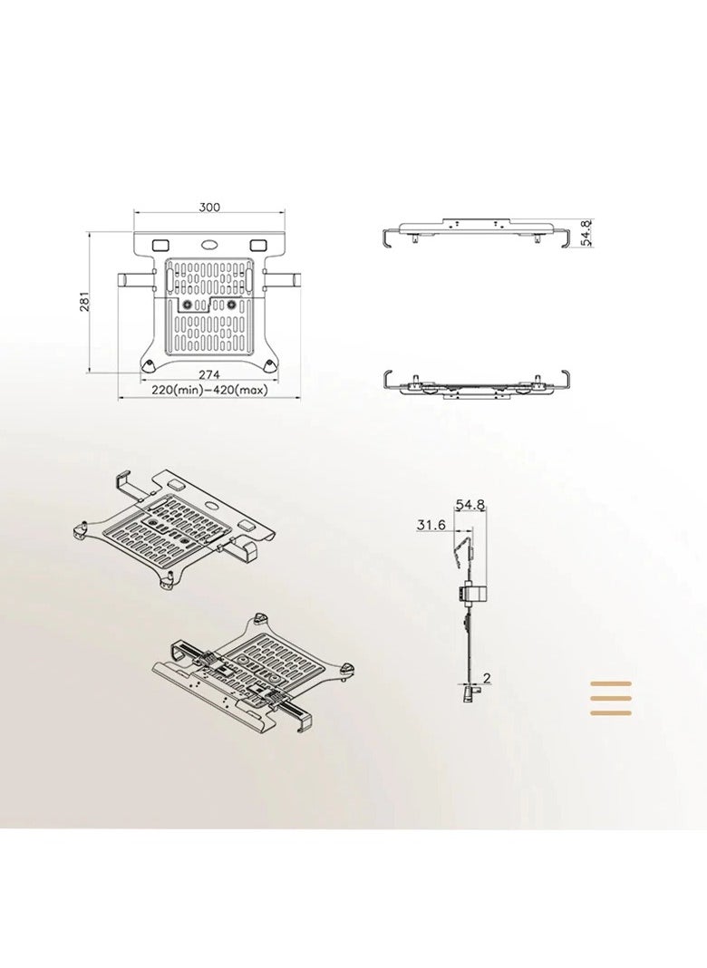NB ERGONOMIC - NB NEW F80-FP for  10-17 Laptop Desktop Holder Notebook Computer Mount Stand Laptop Clamp - Image 1