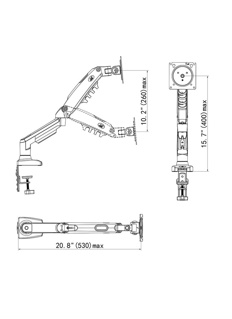 NB ERGONOMIC - NB NEW F80-FP for  10-17 Laptop Desktop Holder Notebook Computer Mount Stand Laptop Clamp - Image 1