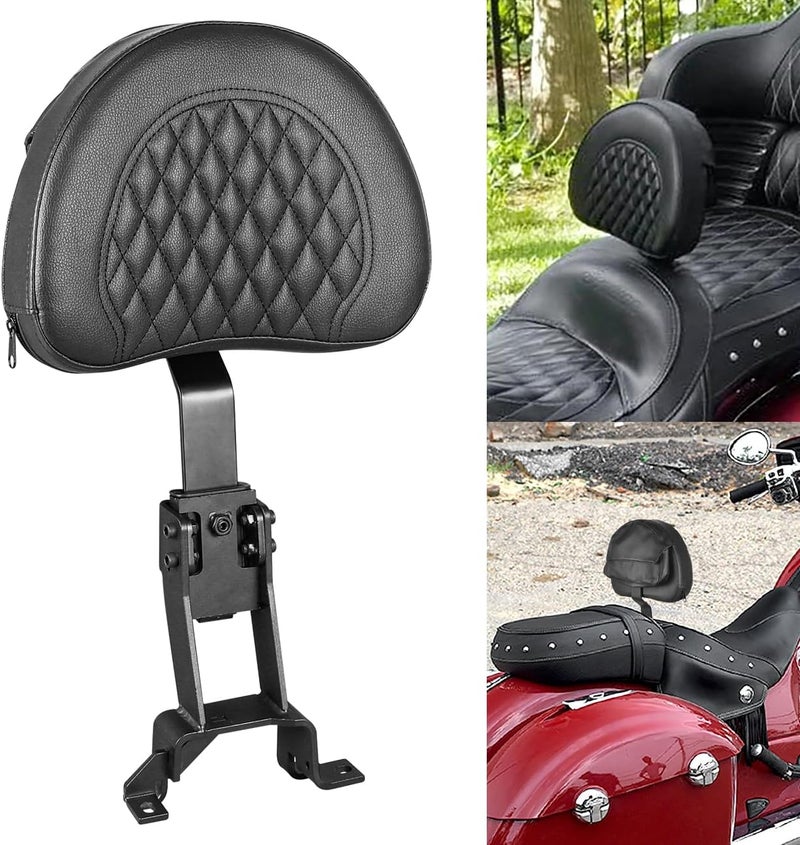AUFER Detachable Adjustable Plug-in Driver Rider Backrest Sissy Bar Mounting Kit for Indian Motorcycles 2014-2024 - Image 1