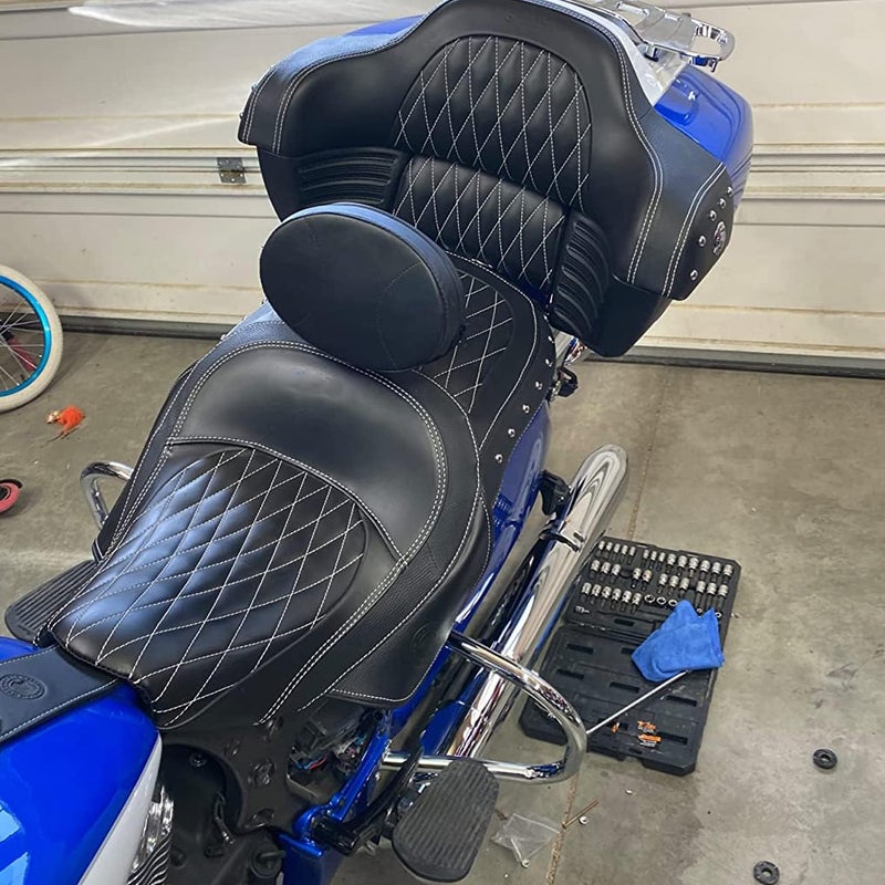 AUFER Detachable Adjustable Plug-in Driver Rider Backrest Sissy Bar Mounting Kit for Indian Motorcycles 2014-2024 - Image 3