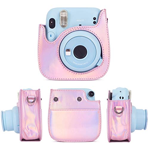 Phetium Instant mini 12 Camera Protective Case Compatible with Instax Mini 12 11,PU Leather Bag with Pocket and Adjustable Shoulder Strap (Magic Pink) - Image 2