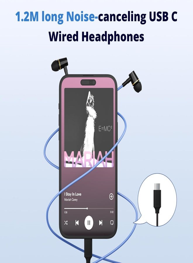 KINDEN Air Tube Headphones USB C Headphones Wired for iPhone 16 15, Type C Earbuds Earphones with Microphone Noise Cancelling for iPad,Google Pixel 8 7 6A 5 Samsung-Not for 3.55mm and Lightning Connector - Image 2