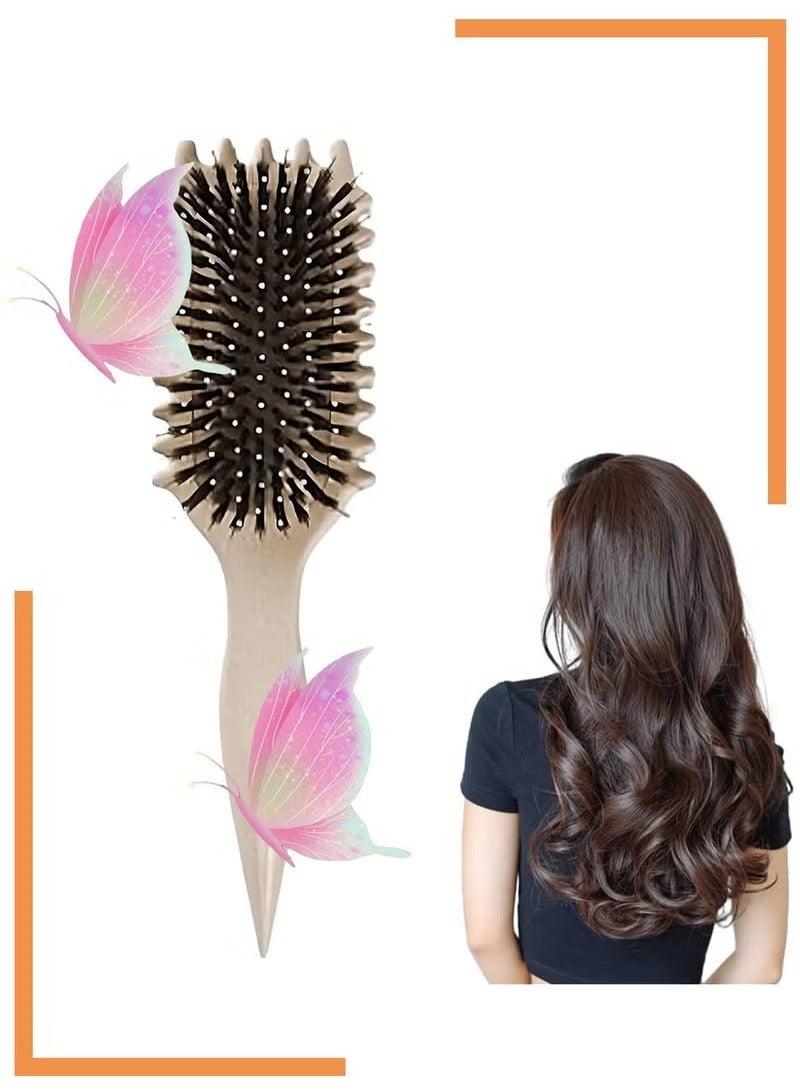 2024 Newest Bounce Curl Brush,Bounce Curl Defining Brush,Curl Defining Brush,Hair Brush Styling Brush,Shaping and Defining Curls for Women Girls (Color : Beige) - Image 1