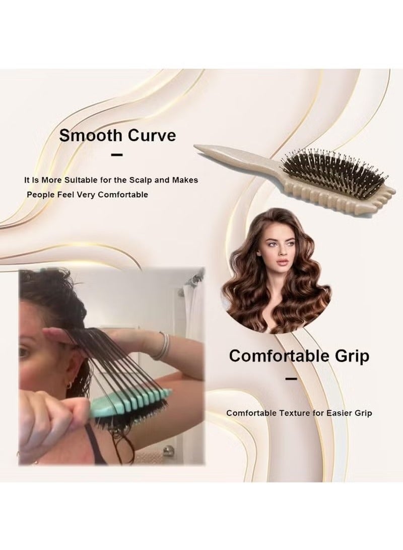 2024 Newest Bounce Curl Brush,Bounce Curl Defining Brush,Curl Defining Brush,Hair Brush Styling Brush,Shaping and Defining Curls for Women Girls (Color : Beige) - Image 3