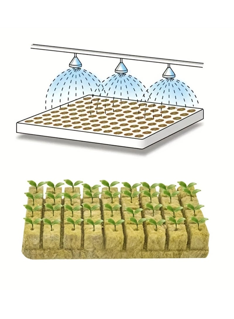 100 عبوة من مكعبات نمو النبات من الصوف الصخري لإنبات البذور والشتلات المائية ، مكعبات كاتب الصوف الصخري القابلة للتنفس لقطع تكاثر النبات ، كتل تربة الحديقة للاحتباس الحراري - Image 4