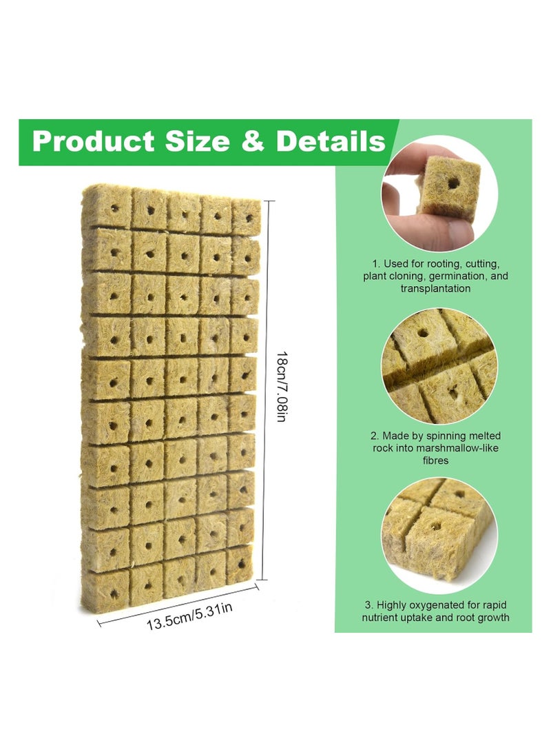 100 عبوة من مكعبات نمو النبات من الصوف الصخري لإنبات البذور والشتلات المائية ، مكعبات كاتب الصوف الصخري القابلة للتنفس لقطع تكاثر النبات ، كتل تربة الحديقة للاحتباس الحراري - Image 3