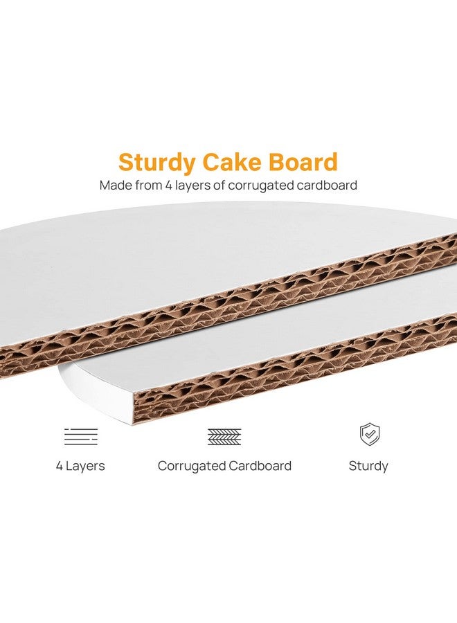 Kootek Cake Boards Drums 12 Inch Round, 1/2" Thick Decorating Supplies White 6-Pack Sturdy Corrugated Cardboard Base, Base para Pastel - Image 2