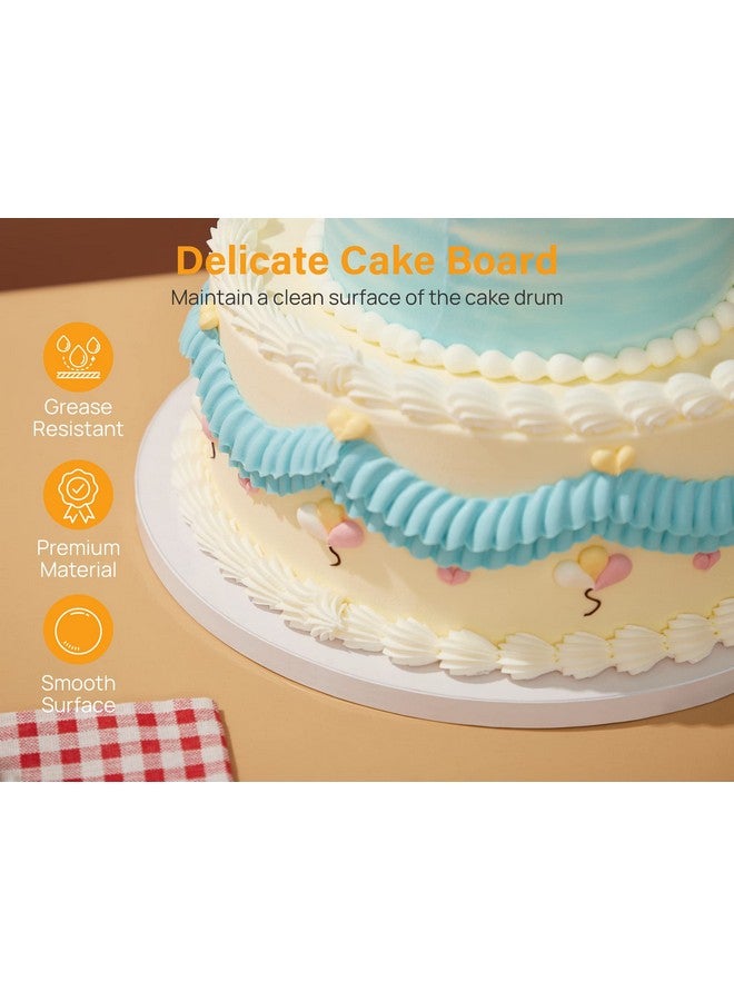 Kootek Cake Boards Drums 12 Inch Round, 1/2" Thick Decorating Supplies White 6-Pack Sturdy Corrugated Cardboard Base, Base para Pastel - Image 3