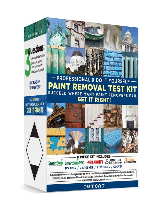 Dumond Complete Paint Removal Test Kit - Find The Right Paint Remover for Your Project - Kit Includes 8oz Samples of Peel Away 1, Smart Strip Advanced, & Smart Strip PRO, Laminated Paper & Accessories - Image 1