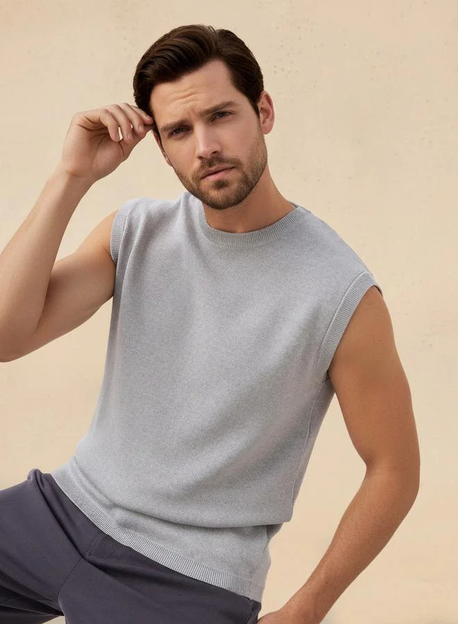 سبلاش فيڤ Men Crew Neck Sleeveless Sweater