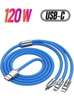 Apera BN63 3in1 120W 6A Super Fast Charging Data Cable Thick Silicone Cable 1.2 Meters  - Image 1