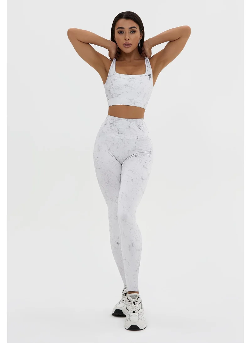 Bona Fide Marble Leggings White Marble High Waist Gym Leggings for Women for Women | Best Price UAE