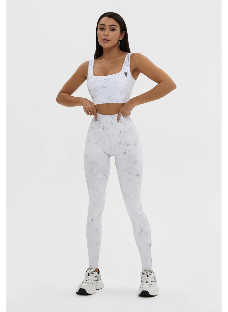 Bona Fide Marble Leggings White Marble High Waist Gym Leggings for Women for Women | Best Price UAE