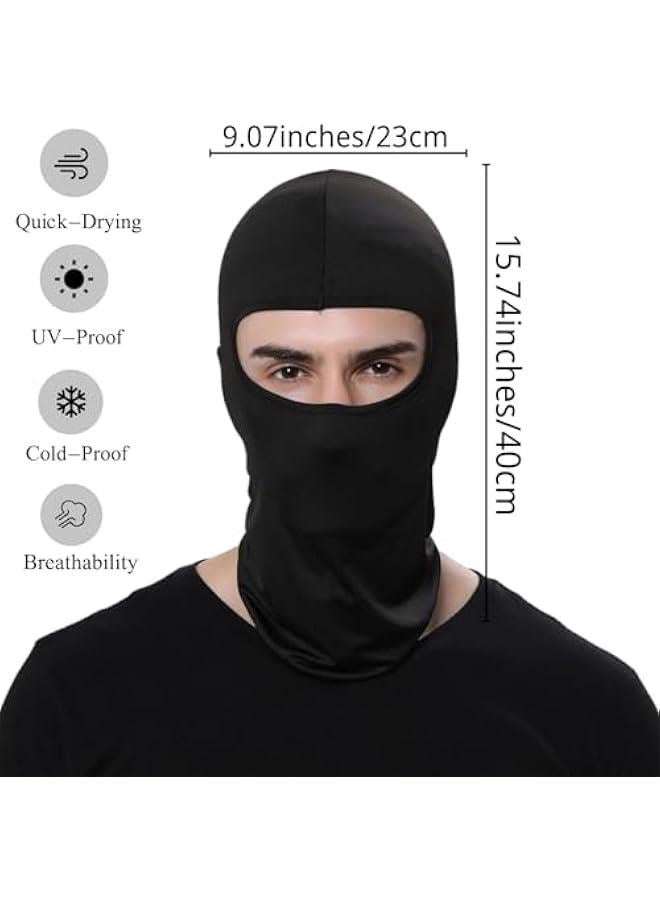 2Pack Full Face Cover Black Balaclava Protection Warm Windproof Ski Motorcycle Cycling Neck Hat Outdoor Sports