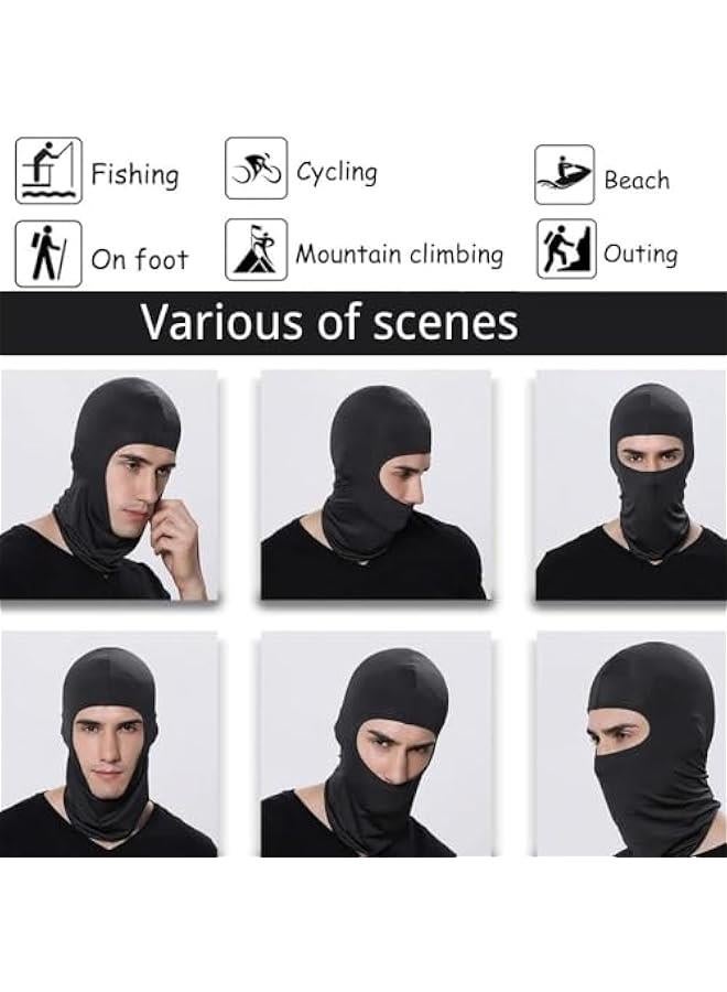 2Pack Full Face Cover Black Balaclava Protection Warm Windproof Ski Motorcycle Cycling Neck Hat Outdoor Sports