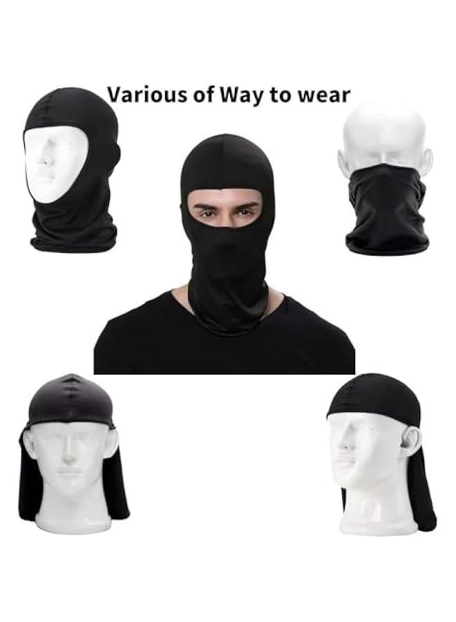 2Pack Full Face Cover Black Balaclava Protection Warm Windproof Ski Motorcycle Cycling Neck Hat Outdoor Sports