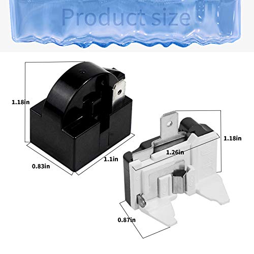 Wehhbtye 4 PCS 1 Pin Refrigerator Starter Relay QP2-4.7/4r7 and 6750C-0005P Overload Protector - Compatible With LG Compressor and Freezers - Image 2