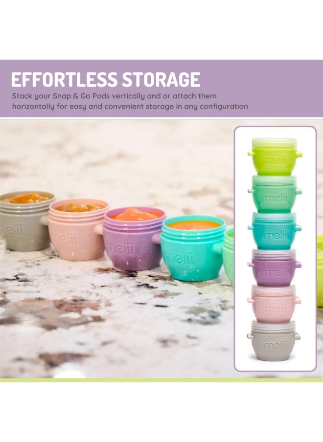 melii - Baby Food Storage Snap And Go Pods, 2Oz, Set Of 6 And 4Oz, Set Of 4 - Image 1