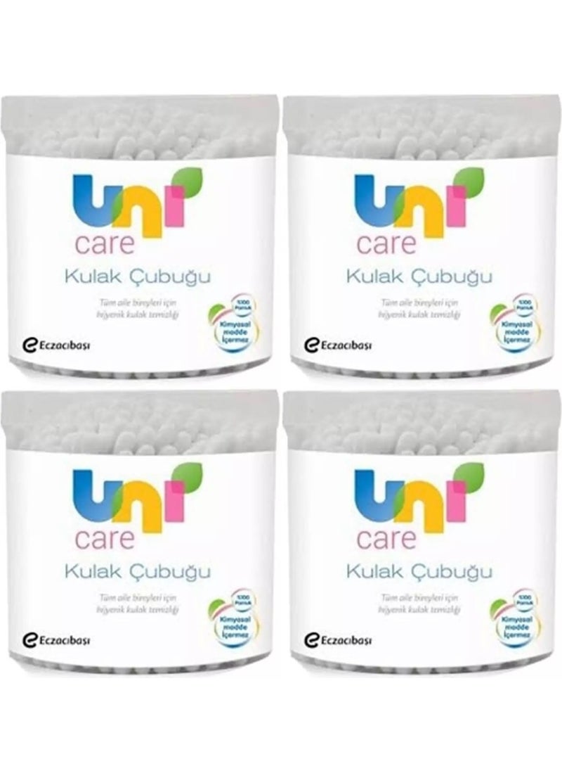 Uni baby Ear Cleaning Sticks 100 Pieces (Set of 4) 