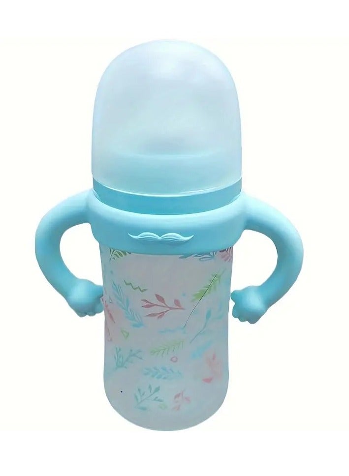 أطفال صغيرة مقبض زجاجة من السيليكون على شكل يد صغيرة: قبضة ناعمة متعددة الوظائف لمعظم زجاجات الأطفال القياسية - مناسب للأعمار من 0 إلى 3 سنوات، لون أزرق - Image 2