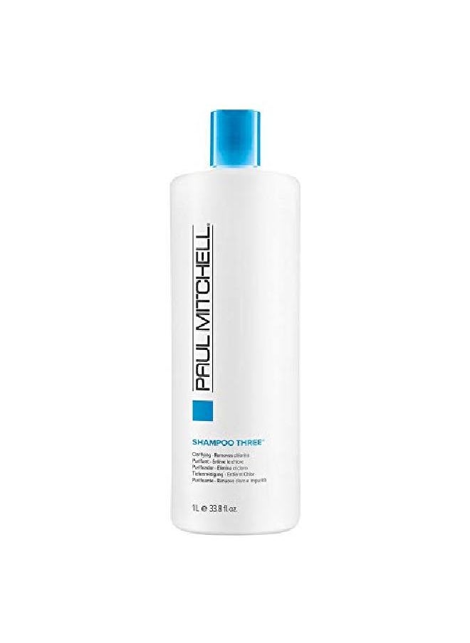 Paul Mitchell - Shampoo Three Removes Chlorine And Impurities 33.8 Fl Oz (Pack Of 1) - Image 1