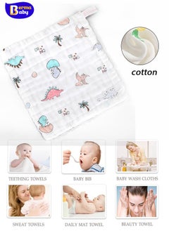 Berma Baby Baby  Washcloths Newborn Face Towel - Baby Muslin Burp Cloths 1Pack Soft Absorbent Natural Cotton Wash Towel 25*25CM Baby Bath Towels Wipes Baby Registry as Shower Muslin 6 Layers Cotton Soft Baby Face Towel Handkerchief Bathing Feeding Face Washcloth  - Image 1