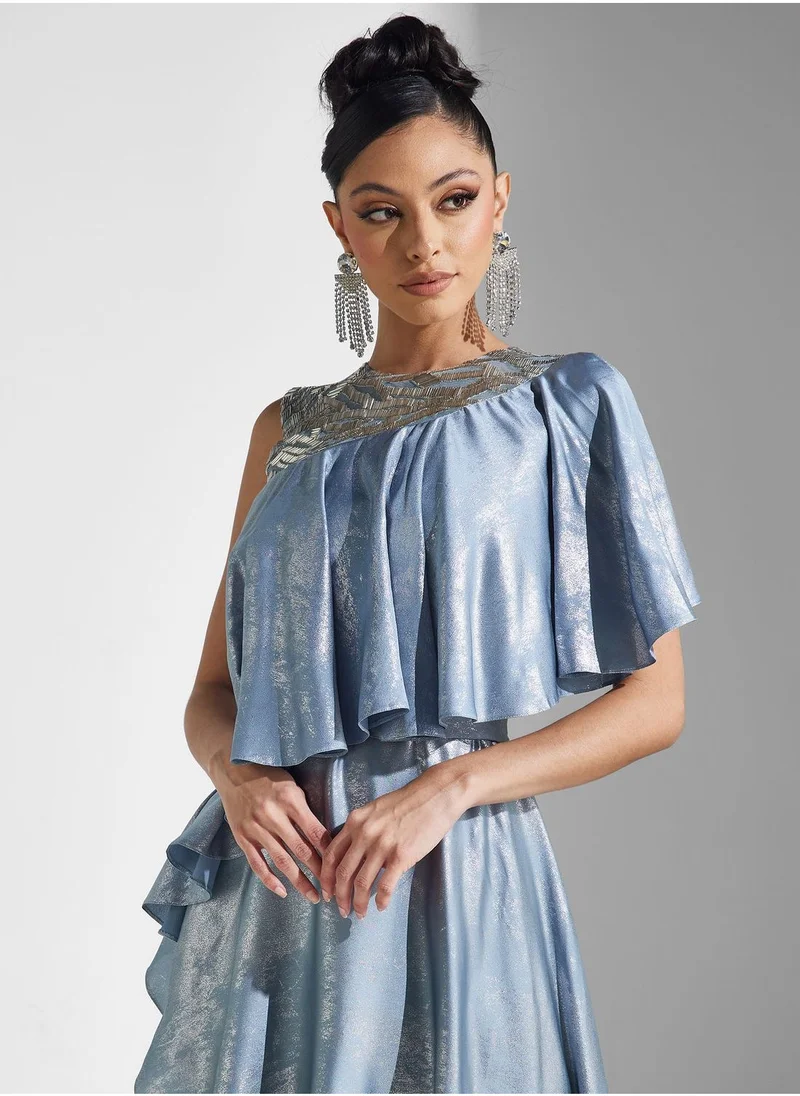 Amri Ruffle Printed Dress