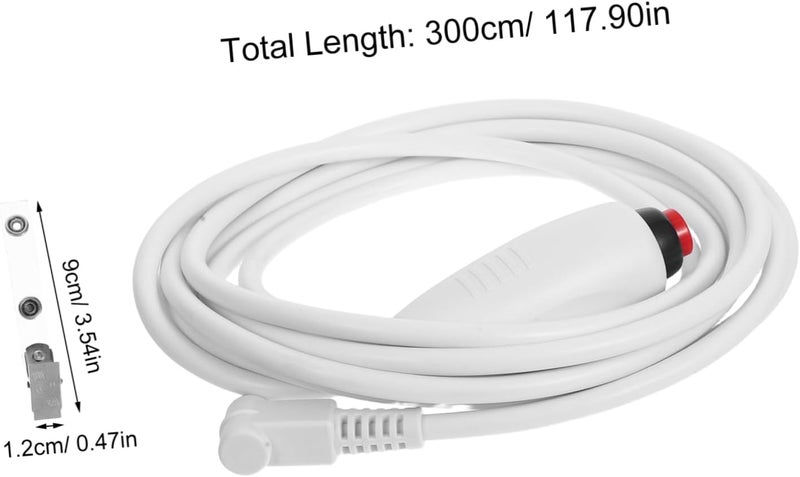 Push Buttons Cord Replacement Nurse Call Cord Red Call Buttons 6.35mm Plug Cable with Bed Sheet Clip for Nurse Station Medical Alert Systems - Image 2