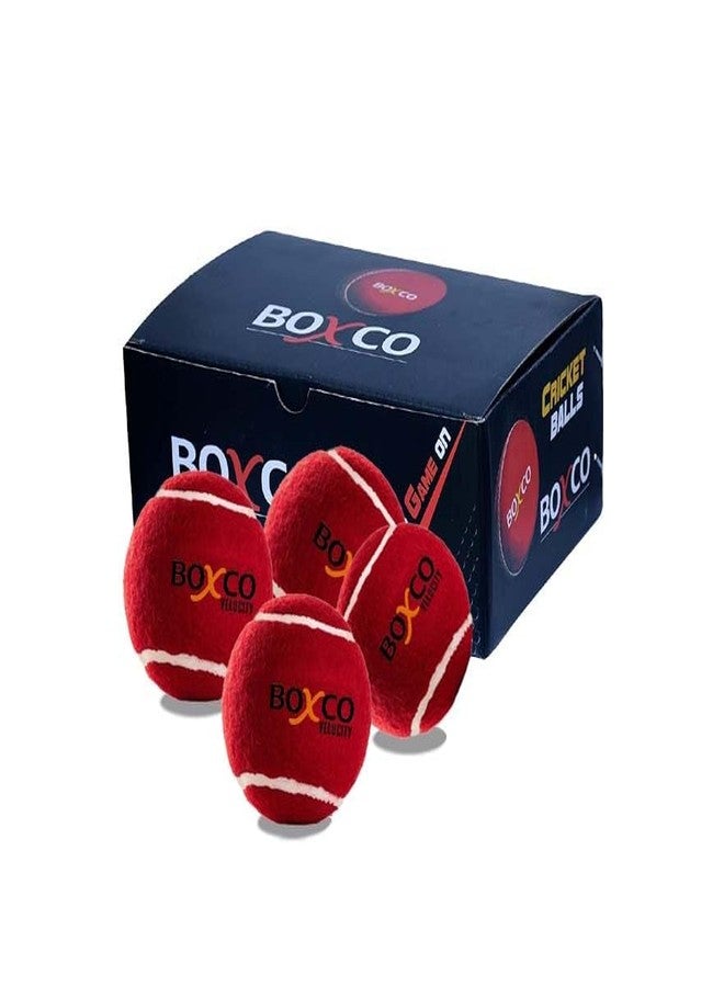 BOXCO Velociy Heavy Weight Tennis Cricket Ball, Practice Ball, Cricket Training Ball,Lawn Cricket (Maroon, Pack of 4) - Image 2