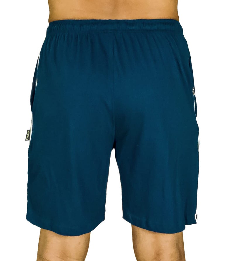 0-DEGREE Men's Regular Fit Shorts with Zip Pocket Blue Melange - Image 4