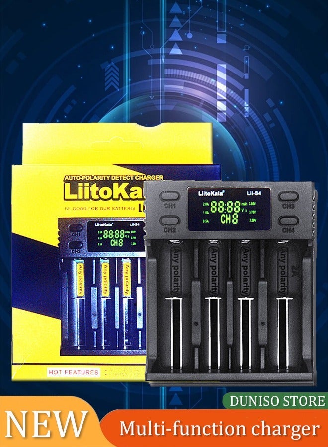 LiitoKala Intelligent USB Four Slot Quick Battery Charger for Li-Ion/Ni-MH/Ni-Cd/IMR/LFP 16340 14500 18650 21700 20700 and More Batteries, - Image 3
