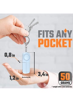 Sharpdo Self Defense Personal Alarm Keychain – 130 dB Loud Siren Protection Device with LED Light – Emergency Alert Key Chain Whistle for Women, Men, Children, Senior, and Joggers (Blue)  - Image 5