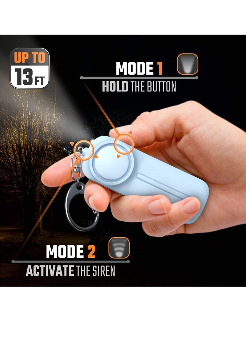 Sharpdo - Self Defense Personal Alarm Keychain – 130 dB Loud Siren Protection Device with LED Light – Emergency Alert Key Chain Whistle for Women, Men, Children, Senior, and Joggers (Blue) - Image 1