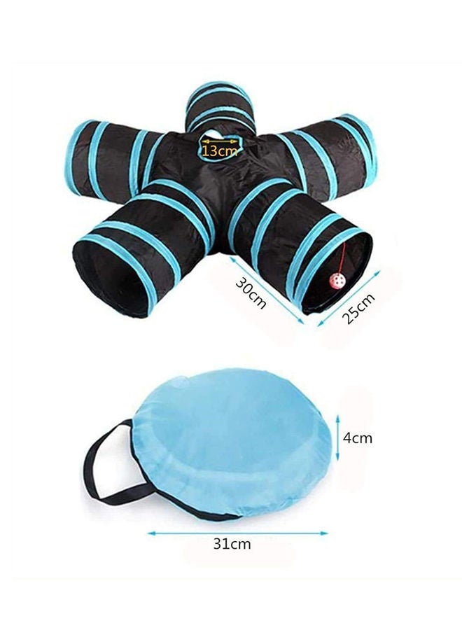 NIBEMINENT 5 Way Pet Tunnels Tube Folding Black/Blue 50cm - Image 3